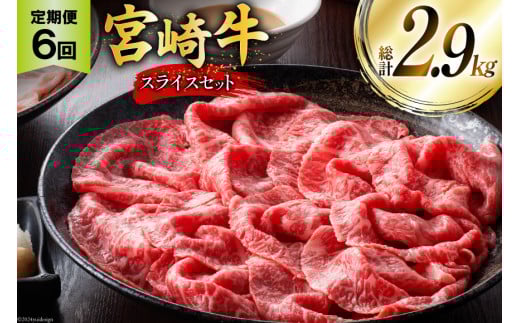 牛肉 定期便 宮崎牛スライスセット 6ヶ月定期便 [ミヤチク 宮崎県 美郷町 31au0088] 冷凍 スライス 小分け 個包装 牛モモ 牛バラ 牛 牛ロース 牛肩ロース