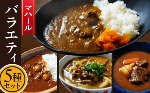 マハール　バラエティ5種セット　カレー 辛口 中辛 ハヤシ ビーフシチュー カレーうどん チルド 本格 手作り 熟成 まろやか こだわり おいしい おもてなし 贈り物 ギフト プレゼント 奈良県 生駒市 送料無料