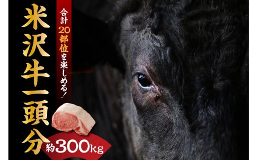 【 A5等級 】 米沢牛 一頭分 約 300kg 20部位 一頭食べつくし ブランド牛 〔 冷凍配送 〕 米沢市肥育