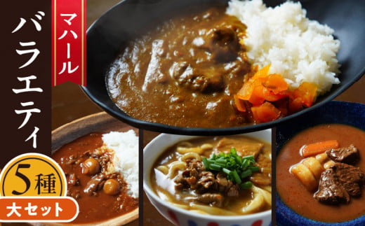 マハール　バラエティ5種　大セット　カレー 辛口 中辛 ハヤシ ビーフシチュー カレーうどん チルド 本格 手作り 熟成 まろやか こだわり おいしい おもてなし 贈り物 ギフト プレゼント 奈良県 生駒市 送料無料