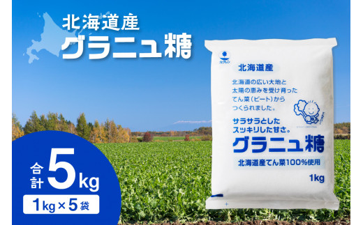 ホクレンのグラニュ糖 1kg×5袋 _S012-0010 1400650 - 北海道清水町