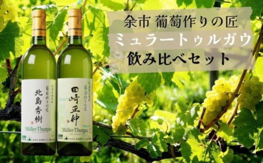 余市 葡萄作りの匠「北島秀樹」&「田崎正伸」ミュラートゥルガウ飲み比べセット 948481 - 北海道余市町