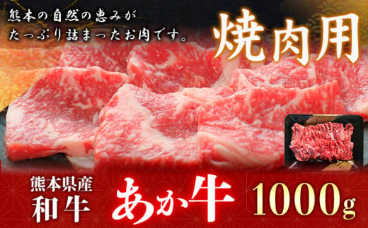 肥後のあか牛 焼肉用 1000g 赤牛 あかうし《90日以内に出荷予定(土日祝除く)》熊本県 葦北郡 津奈木町 津奈木食品