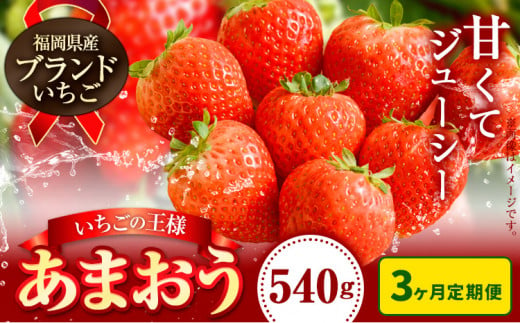 いちご あまおう 先行予約 いちご 大量 540g 選べる発送時期 定期便 フルーツ《3ヶ月定期便(1月2月3月に1回ずつ)》苺 旬 くだもの 果物 福岡県 鞍手町 1433758 - 福岡県鞍手町