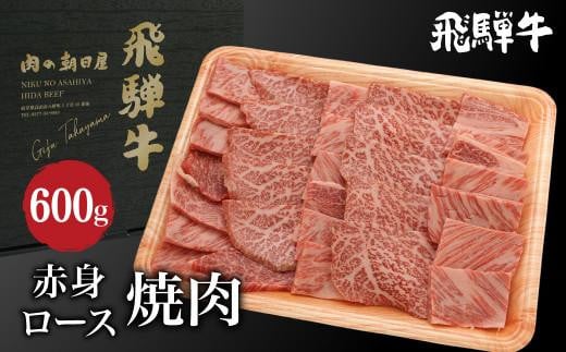 飛騨牛ロース、もも肉焼肉600ｇ（300ｇ×2） A5等級 ブランド牛 和牛 赤身  霜降り  朝日屋 JX015 595137 - 岐阜県高山市