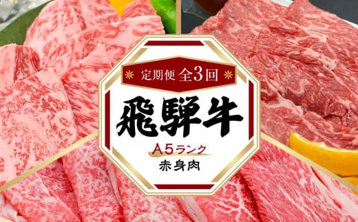 飛騨牛 A5 赤身 定期便 全3回 1.2kg（すき焼き しゃぶしゃぶ 焼肉） HF101　 1237196 - 岐阜県高山市