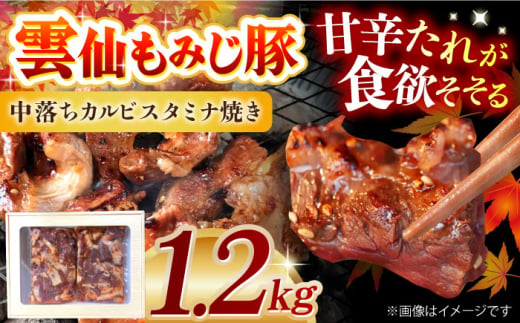 雲仙もみじ豚中落ちカルビ スタミナ焼き1.2kg 長崎県/ダイニング味遊 [42ACAG054] 1404420 - 長崎県長崎県庁