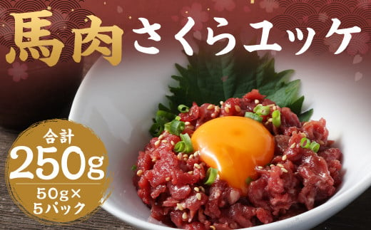 馬肉 さくら ユッケ 約250g(50g×5パック) 馬肉 赤身 馬刺し 馬刺 馬ユッケ 熊本馬刺し 小分け カット