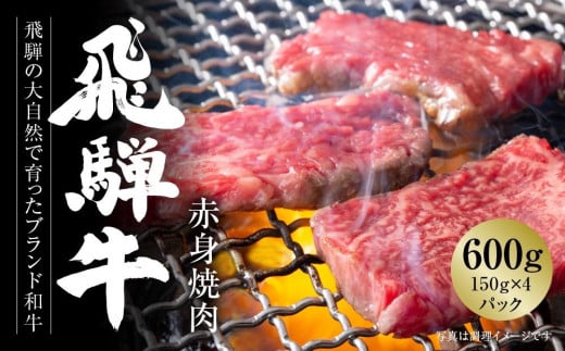 飛騨牛 赤身焼肉 600g（150g×4パック） 冷凍真空パック | 肉 お肉 焼肉 焼き肉 やきにく 黒毛和牛 和牛 個包装 小分け 人気 おすすめ 牛肉 ギフト お取り寄せ 7日以内お届け【飛騨高山ミート MZ006】