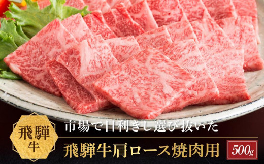 飛騨牛 肩ロース 焼肉用 500ｇ|国産牛 黒毛和牛 和牛 肉 ブランド 飛騨高山 飛騨農協 CP004 1114891 - 岐阜県高山市