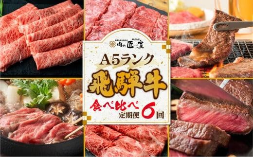 肉の匠家 飛騨牛 定期便 肉 6回 ( ステーキ 焼肉 すき焼き ヒレ ランプ ) ・ 霜降り 食べ比べ 牛 お肉 肉の匠家