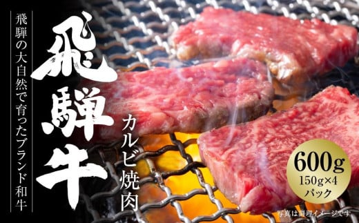 飛騨牛 カルビ焼肉 600g(150g×4パック) 冷凍真空パック | 肉 お肉 焼肉 焼き肉 やきにく 黒毛和牛 和牛 個包装 小分け 人気 おすすめ 牛肉 ギフト お取り寄せ 7日以内お届け[飛騨高山ミートMZ005]