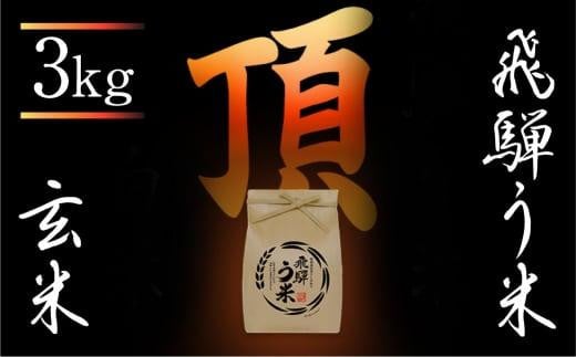 【数量限定/先行受付】令和6年産 飛騨う米『頂』玄米３kg | 有機肥料 100％ 米コン3年連続特別優秀賞受賞 米 コシヒカリ こしひかり 飛騨高山 株式会社拳 GW006