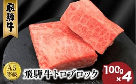 飛騨牛 トロ ブロック 400g （約100g×4） 炙り握り寿司 用 肉 ひだ牛 ブランド牛 黒毛和牛 霜降り 冷凍 飛騨高山 ながせ食品 FH008