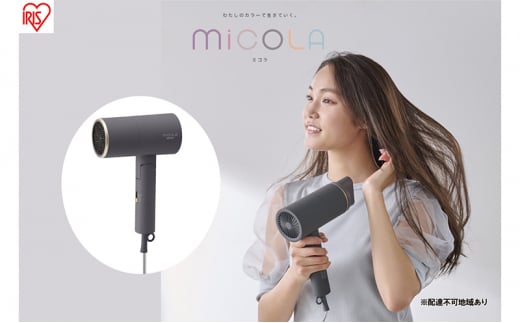 ドライヤー イオンドライヤー HDR-M201-H ダークグレー 大風量 速乾 遠赤外線 マイナスイオン ミコラ  MiCOLA ヘアドライヤー ヘアードライヤー 冷風 軽量 コンパクト 折りたたみ アイリスオーヤマ 893527 - 宮城県大河原町