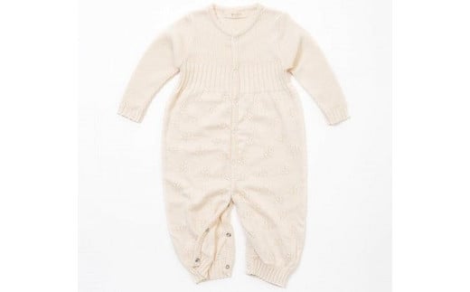 【ナチュラル】クローバー柄 2WAYオール CO-Ｗ42 ベビー ベビー服 赤ちゃん 新生児～ 1歳前後 服 ツーウェイオール  スナップ留め ドレス型 パンツ オーガニック 綿 751043 - 大阪府阪南市