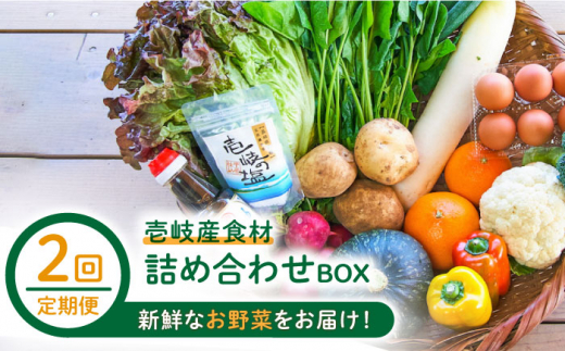 【全2回定期便】壱岐産食材詰め合わせBOX「野菜」《壱岐市》【壱岐イルカパーク＆リゾート】米 卵 塩 醤油 あおさ [JBF034] 1413556 - 長崎県壱岐市