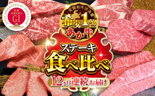 熊本県産 あか牛 ステーキ 12種 極上 食べ比べ 計6.09kg