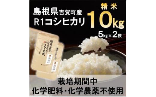 ＜栽培期間中化学肥料・化学農薬不使用＞令和6年産R1米コシヒカリ10kg(精米)【1448701】 1084546 - 島根県吉賀町