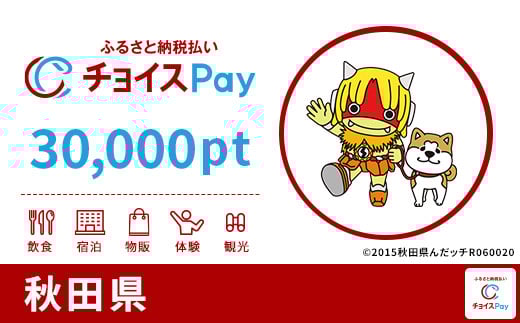 秋田県チョイスPay 30,000pt（1pt＝1円）