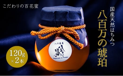 蜂蜜 八百万の琥珀(国産天然はちみつ)120g×2本(計240g)[ はちみつ ハチミツ 国産 百花蜜 ] 897955 - 兵庫県小野市