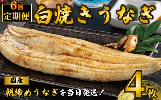 国産うなぎ 白焼き 4枚 1尾約120g 定期便6回 うなぎ 鰻 白焼き 蒲焼 うな重 鰻丼 うな丼 ひつまぶし 土用の丑の日 土用丑 魚 海鮮 魚介類 肉 肝 レバー 冷蔵 おつまみ おかず 惣菜 酒 ビール 焼酎 日本酒 ウイスキー チューハイ お取り寄せ ギフト プレゼント 贈答 贈答用 贈り物 内祝い お中元 お歳暮 母の日 父の日 敬老の日 千葉県 銚子市 有限会社石毛川魚店 1550118 - 千葉県銚子市