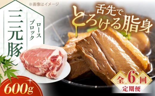 【全6回定期便】三元豚 ロースブロック600g《喜茂別町》【平田牧場】 肉 豚肉 ロース ブロック ローストポーク 煮豚 酢豚 煮物 冷凍配送 [AJAP096] 60000 60000円 6万円 1418874 - 北海道喜茂別町