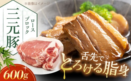 三元豚 ロースブロック600g[喜茂別町][平田牧場] 肉 豚肉 ロース ブロック ローストポーク 煮豚 酢豚 煮物 冷凍配送 北海道 [AJAP070] 10000 10000円 1万円