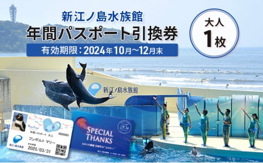 チケット 神奈川 【新江ノ島水族館】年間パスポート引換券(大人1枚) 有効期間2024年10月～12月末まで 水族館 パスポート 入場券 江ノ島 藤沢市 神奈川県 プレゼント ギフト 1420671 - 神奈川県藤沢市