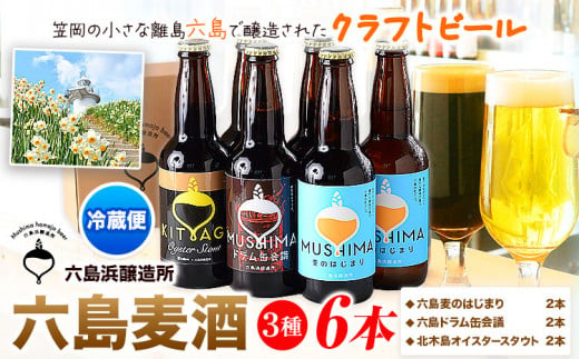 ビール 六島麦酒 3種6本セット 六島麦のはじまり2本 六島ドラム缶会議2本 北木島オイスタースタウト2本 六島浜醸造所《45日以内に出荷予定(土日祝除く)》岡山県 笠岡市 六島 麦酒 お酒 ビール クラフトビール アルコール 贈答 お土産