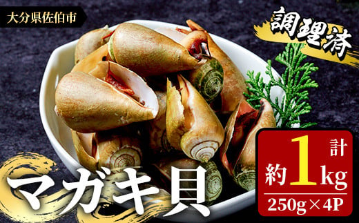 マガキ貝(チャンバラ貝・ハシリ貝) 調理済 冷凍 (計約1kg・250g×4P) 魚介 貝 塩茹で 簡単調理 レンジアップ おつまみ 海の直売所 大分県 佐伯市【AS144】【海べ (株)】 1418770 - 大分県佐伯市