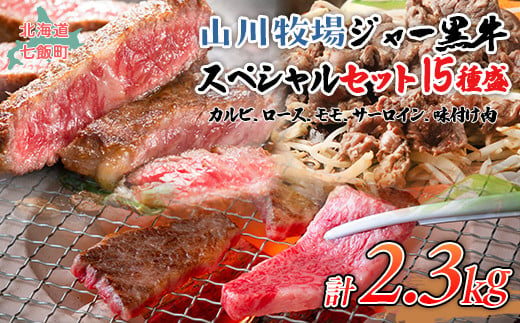 山川牧場ジャー黒スペシャルセット（15種盛） 【 ふるさと納税 人気 おすすめ ランキング 北海道ブランド牛 牛 牛肉 和牛 ジャー黒 モモ モモ肉 ロース ロース肉 焼き肉 サーロイン ステーキ サーロインステーキ ステーキ肉 牛ステーキ カルビ セット 北海道 七飯町 送料無料 】 NAN018 1420127 - 北海道七飯町