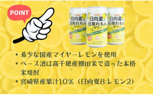 南国みやざきクラフトサワー 日向夏＆日南レモンサワー350ml缶／24本入   A103