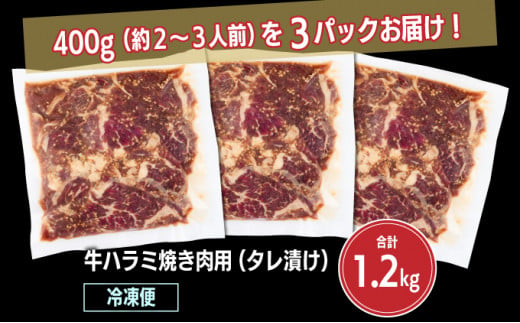 秘伝のタレ漬け！ハラミ焼き肉用 1.2kg