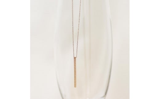 [K10イエローゴールド ラボダイヤモンドネックレス]0.095ct 19粒のラボダイヤが美しいロングネックレス 全長70cm