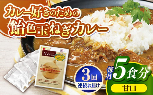 [全3回定期便][着日指定 可能][子どもから大人まで]飴色玉ねぎカレー5食セット(甘口) 平戸市 / カレー工房 NVfoods 