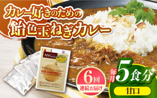 【全6回定期便】【着日指定 可能】【子どもから大人まで】飴色玉ねぎカレー5食セット（甘口） 平戸市 / カレー工房 NVfoods [KAB256] 1423738 - 長崎県平戸市