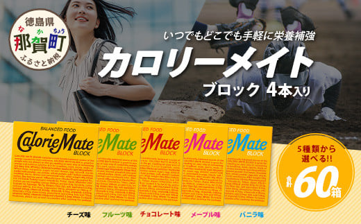 【大塚製薬】【選べるフレーバー】カロリーメイトブロック 4本入り 合計60箱［徳島 那賀 カロリーメイト チョコ バニラ メープル チーズ フルーツ ビタミン ミネラル たんぱく質 脂質 糖質 5大栄養素 バランス栄養食 栄養補給 仕事 勉強 スポーツ 防災 災害 地震 非常食 常備食 備蓄 受験 受験応援 新生活 大塚製薬］MS-3