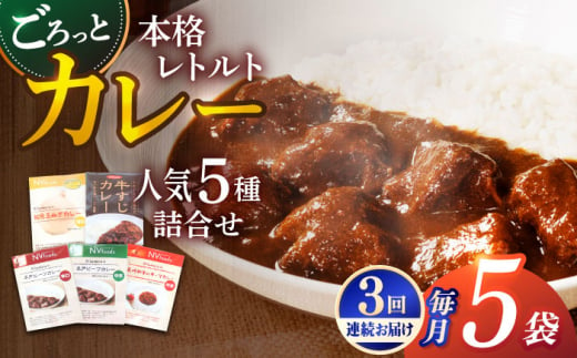 [全3回定期便][カレー好きの為のアソートセット]カレー工房NVfoodsのカレー5種詰め合わせセット 