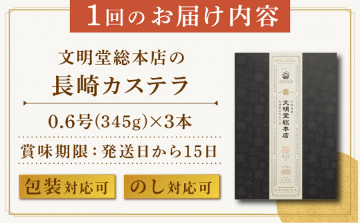 カステラ 長崎 贈答 ギフト 詰め合わせ 人気 和菓子 送料無料 常温 かすてら ざらめ ザラメ 文明堂 個包装 定期 定期便