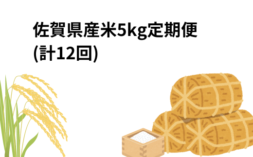 [定期便セット]佐賀県産米5kg×12回(さがびより・夢しずく)