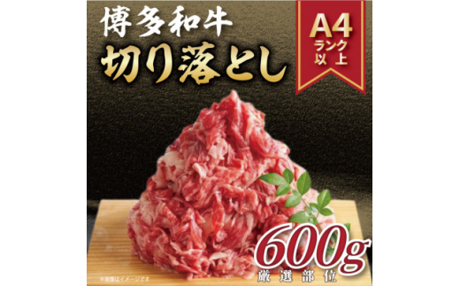 ＜毎月定期便＞博多和牛切り落とし　600g全3回_ 赤身 バラ 肩 国産牛 お肉 牛肉 切り落とし 冷凍 送料無料 定期便 黒毛和牛 国産 九州産 福岡県産 牛肉 産直 産地直送 定期便 【4054483】 1425664 - 福岡県大野城市