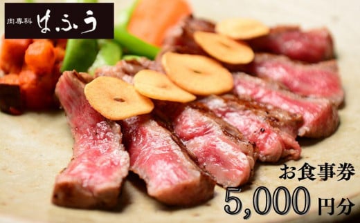 【肉専科はふう】お食事券 5,000円分（ステーキ/ビフカツ）［ 京都 肉 レストラン 食事 券 ランチ ディナー 人気 おすすめ グルメ チケット 割引 ］  1397701 - 京都府京都市