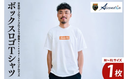 日本初！プロフットゴルフクラブ鹿島Ascendia オリジナルグッズ（ボックスロゴTシャツ）【 スポーツ サッカー ゴルフ ロゴＴシャツ グッズ 茨城県 鹿嶋市】（KDB-6） 1424166 - 茨城県鹿嶋市