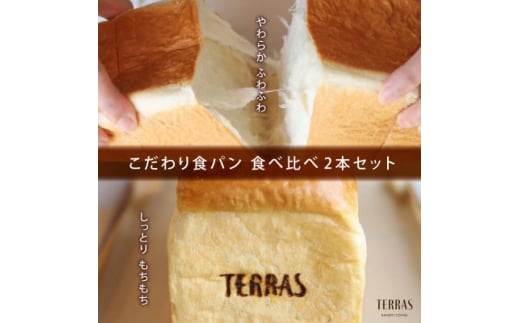 ＜TERRAS＞こだわり食パン食べ比べ2本セット〈冷凍〉【1531741】 1427418 - 兵庫県尼崎市