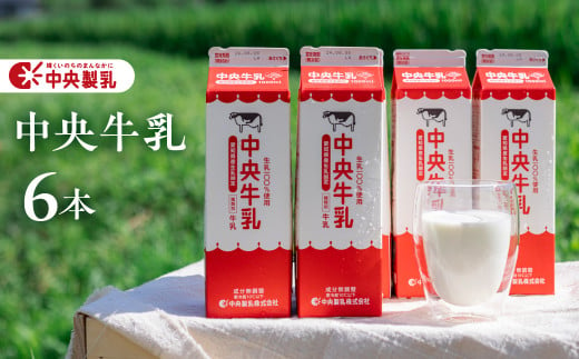 中央製乳 中央牛乳 1L 6本 計6L