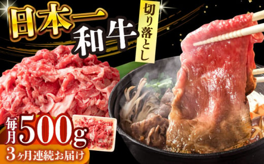 【全3回定期便】【A4～A5】長崎和牛切り落とし　500g【株式会社 MEAT PLUS】 [DBS050] 1429844 - 長崎県小値賀町