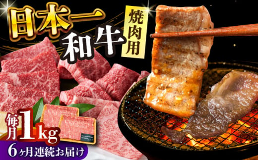 【全6回定期便】【A4～A5】長崎和牛焼肉用　1kg（500g×2p）【株式会社 MEAT PLUS】 [DBS039] 1429833 - 長崎県小値賀町