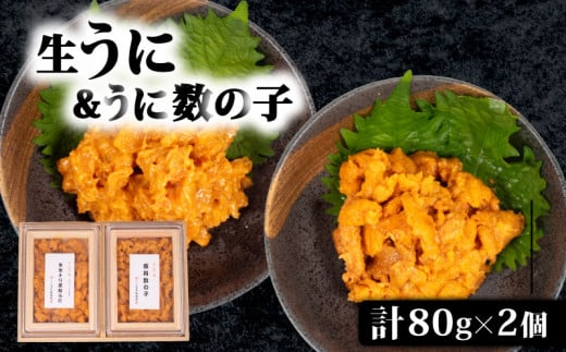 生うに 雲丹数の子 セット 計 160g ( 80g ×2 ) 塩うに 粒うに うに ウニ 雲丹 瓶詰 海鮮 魚介 新鮮 人気 珍味 父の日 母の日 お中元 お歳暮 年末 年始 ギフト プレゼント 贈り物 贈答 感謝 高級 人気うに 瓶ウニ好きにおススメ 塩ウニ ウニ丼 うに丼 大容量 理由あり わけあり うに甚