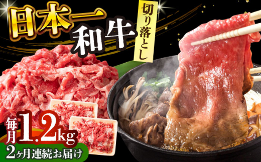 【全2回定期便】【A4～A5】長崎和牛切り落とし　1.2kg(600g×2p）【株式会社 MEAT PLUS】 [DBS057] 1429851 - 長崎県小値賀町